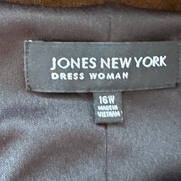 Jones New York Black & White Sheer Animal Print Pleated. With Slip Dress Sz 16W - Picture 11 of 15